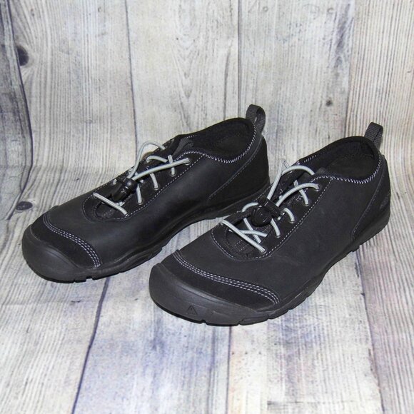 KEEN Hush Lea CNX Black Leather Sneakers Womens Size 8 - Picture 3 of 7